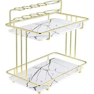 2-Tier Bathroom Trays, Holders, Organizers & Dispensers, Gold